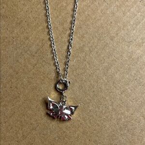 Silver Butterfly Pendant Necklace